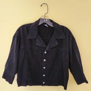 M Women's Cropped Black Denim Jacket